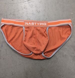 Nasty Pig Vibrant Orange Mesh Briefs, Medium